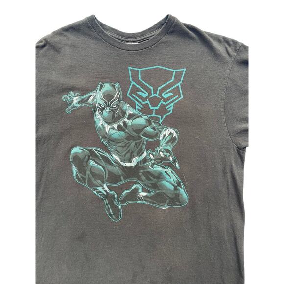 Black Panther Tshirt Size Large Marvel 100% Cotton Cartoon Printed Tee Graphic - Picture 4 of 5